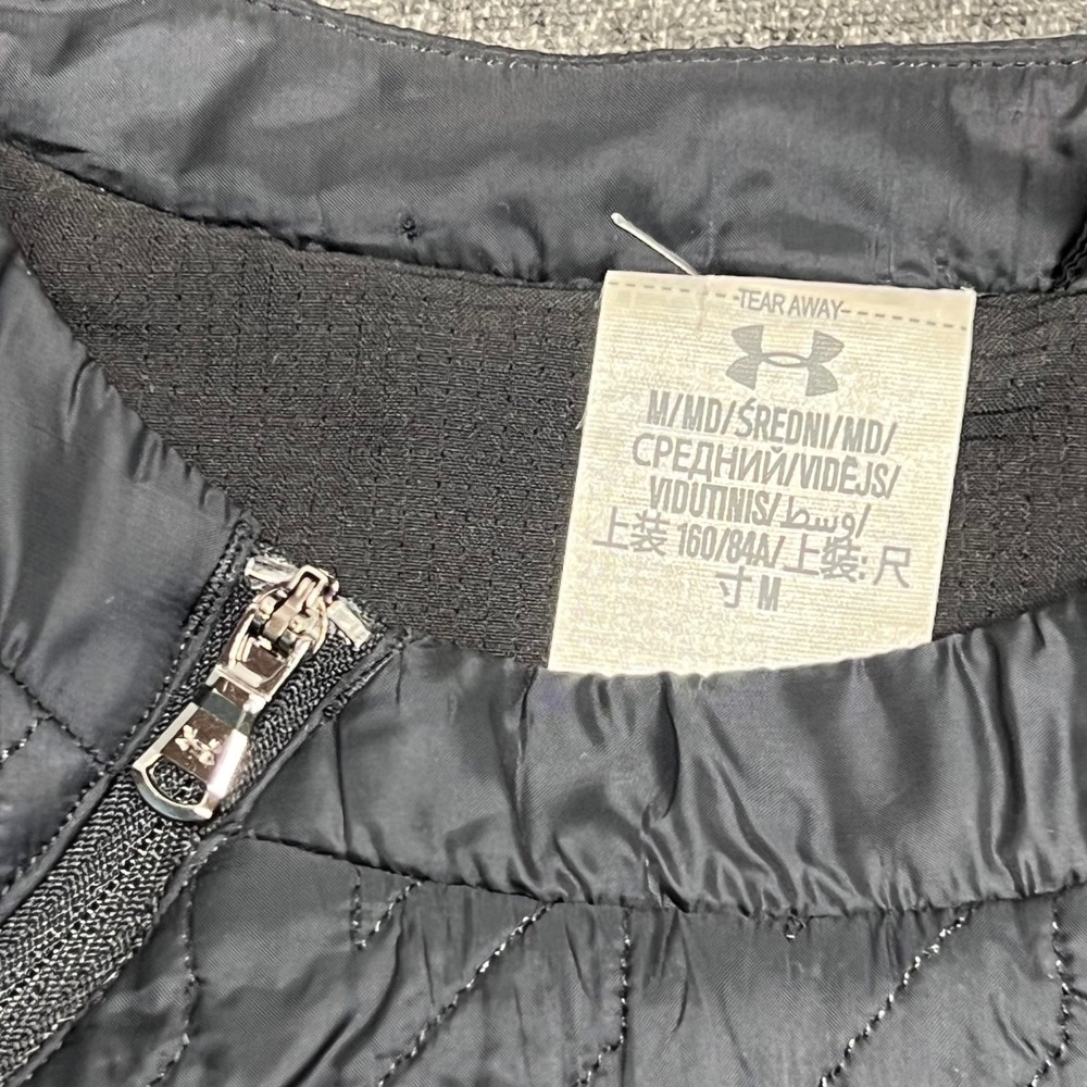 Under Armour Women Quilted Vest Black Sleeveless Full Zip Athleisure M - Picture 4 of 8